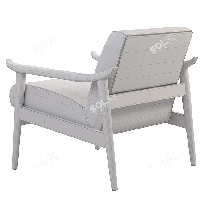 Stylish Mid-Century Upholstered Chair 3D model image 4