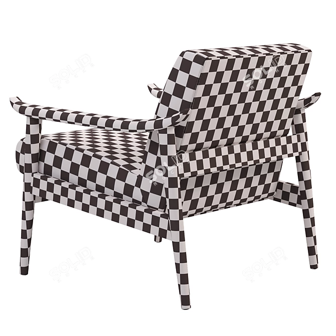 Stylish Mid-Century Upholstered Chair 3D model image 5