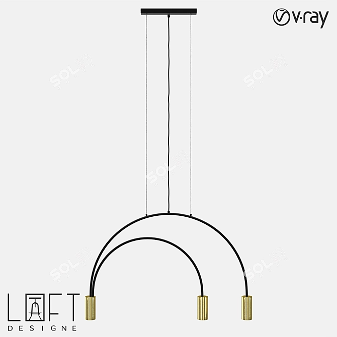 Modern Metal Pendant Light: LoftDesigne 7991 Model 3D model image 1