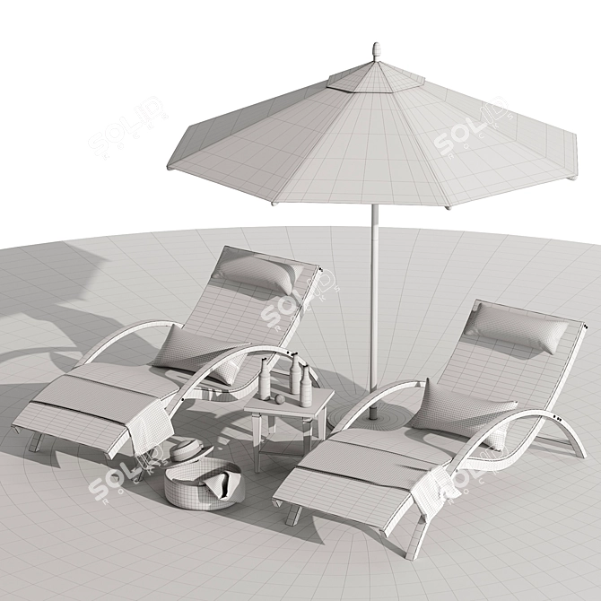 Seaside Oasis Outdoor Lounge Set 3D model image 7