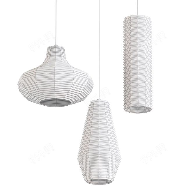 Scandinavian Glass Pendant Light 3D model image 2