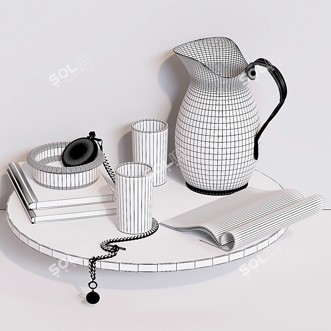 Elegant Tabletop Decor Set 3D model image 5