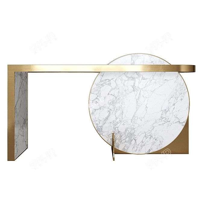 Elegant Carrara Marble Console 3D model image 2