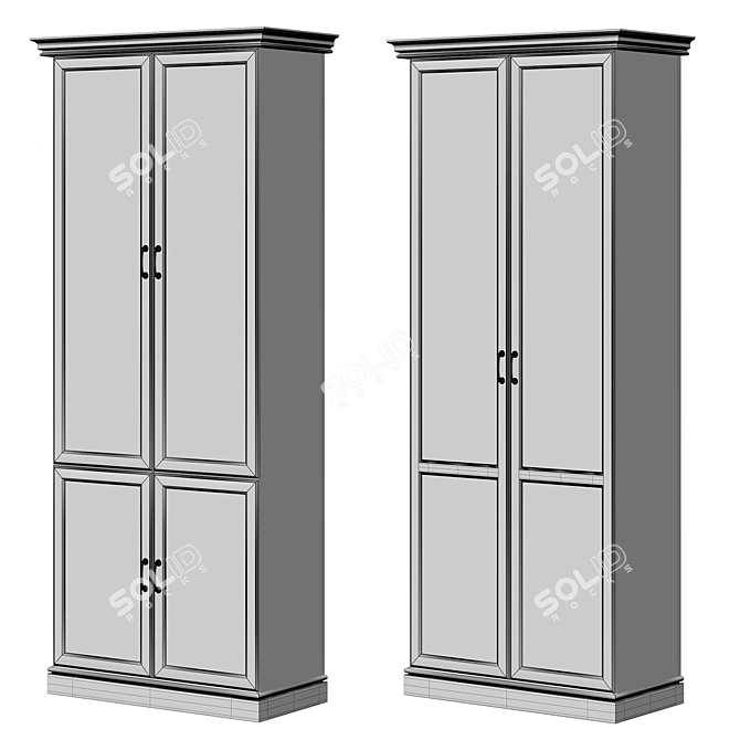 Ohm Combo Wardrobe with Sleek Design 3D model image 2