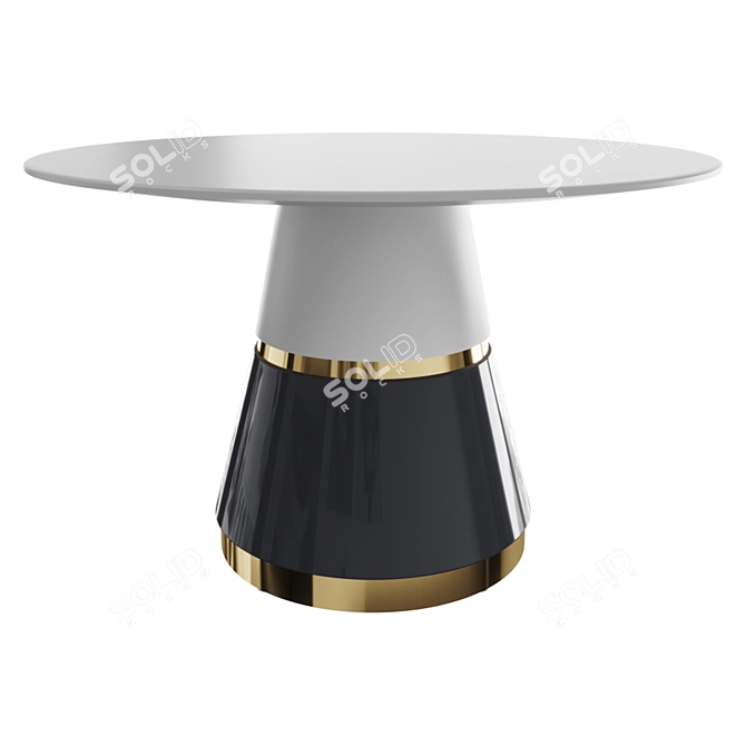 Garda Decor Round White Dining Table 3D model image 1