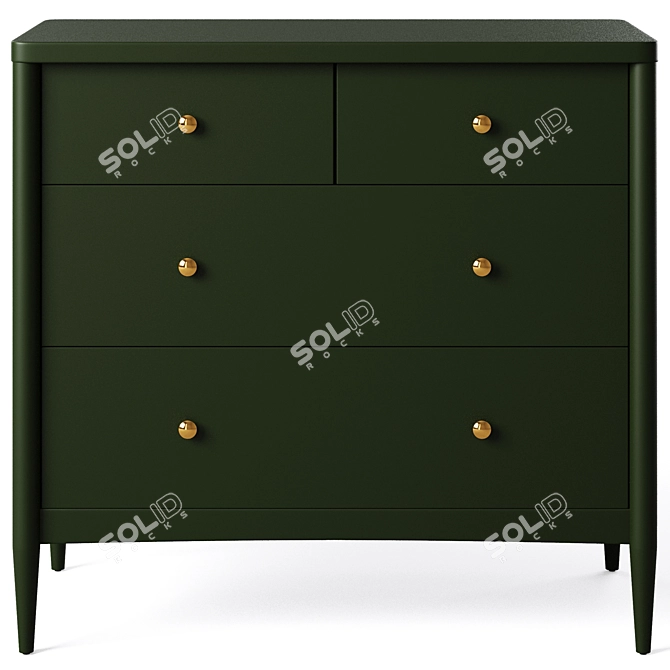 Title: Hampshire Kids 4-Drawer Dresser - Crate and Kids 3D model image 2