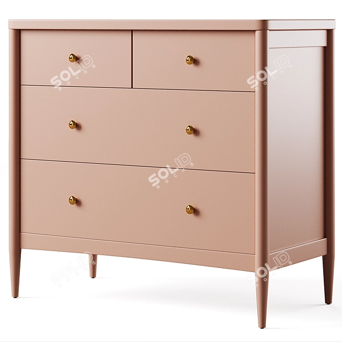 Title: Hampshire Kids 4-Drawer Dresser - Crate and Kids 3D model image 3