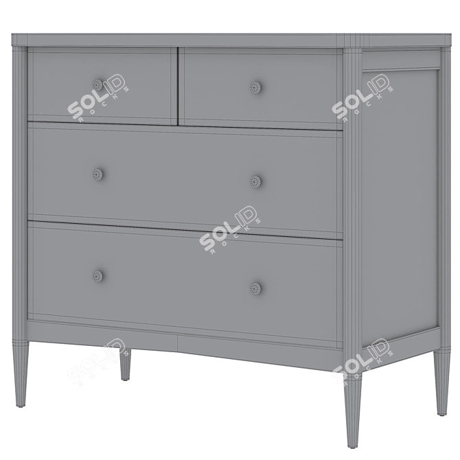 Title: Hampshire Kids 4-Drawer Dresser - Crate and Kids 3D model image 5