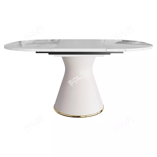 Modern Extendable Dining Table 3D model image 1