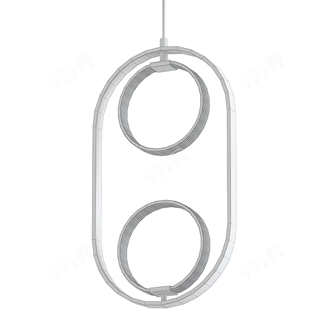 Sleek Acrylic LED Pendant 3D model image 2