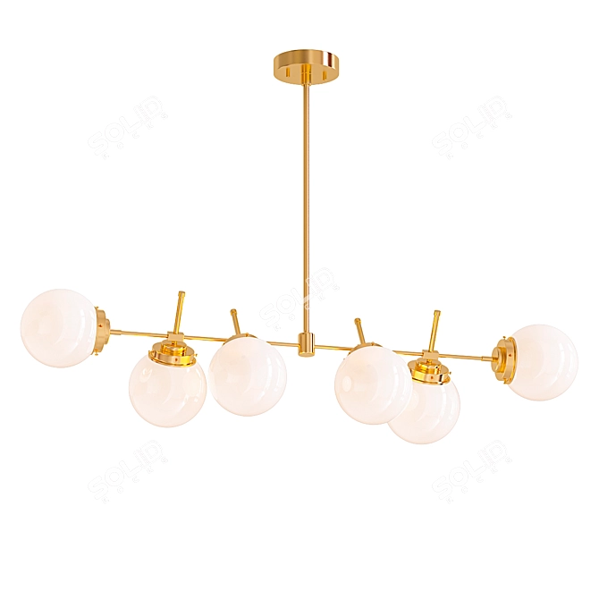 Sleek Linear Lighting Chandelier 3D model image 1