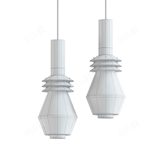 Modern Hanging Lamp: Stylish and Functional 3D model image 2