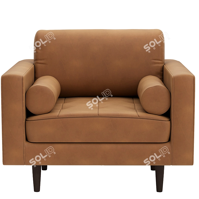 Sleek Charme Tan Sven Chair 3D model image 5