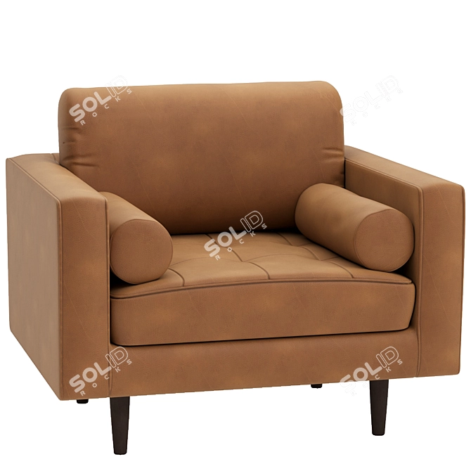 Sleek Charme Tan Sven Chair 3D model image 6