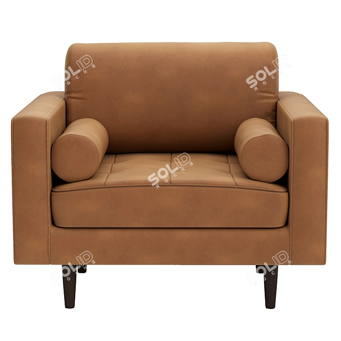 Sleek Charme Tan Sven Chair 3D model image 8