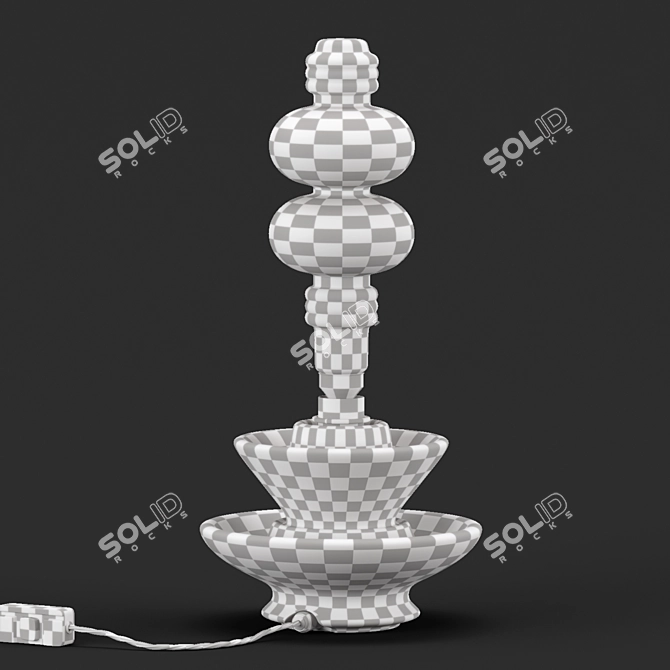 Retro Blue Ceramic Table Lamp 3D model image 5