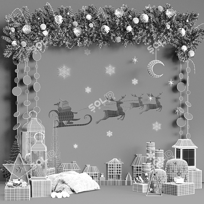 Sparkling New Year's Photo Zone 3D model image 5