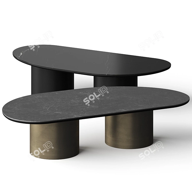 Elegant Dall'Agnese Atollo Coffee Table 3D model image 1