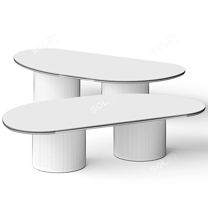 Elegant Dall'Agnese Atollo Coffee Table 3D model image 2