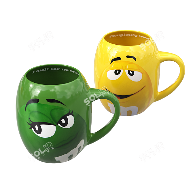 M&M's Ceramic Mug Set - Collectible Americana Collection 3D model image 3