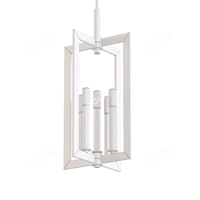 Contemporary Pewter Foyer Pendant 3D model image 2