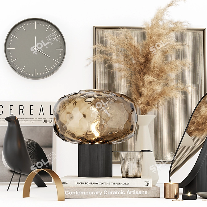 Chic Decor Collection: Pampas Vase, Ceramic Artisans Book, Eames Bird & More 3D model image 3