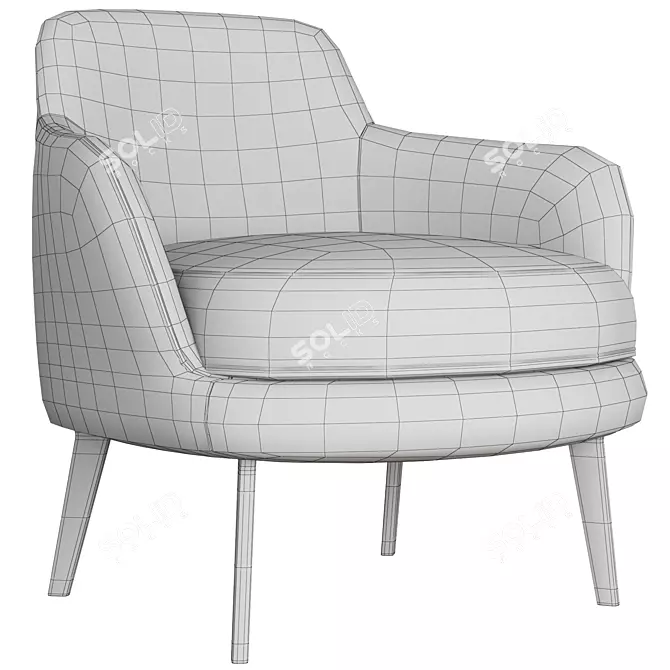 Sum Black Flax Armchair 3D model image 6