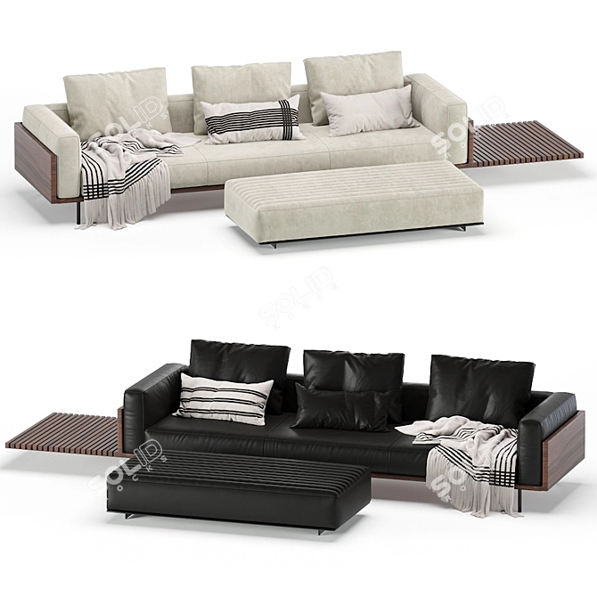 Elegant Brasilia Minotti Sofa 3D model image 1