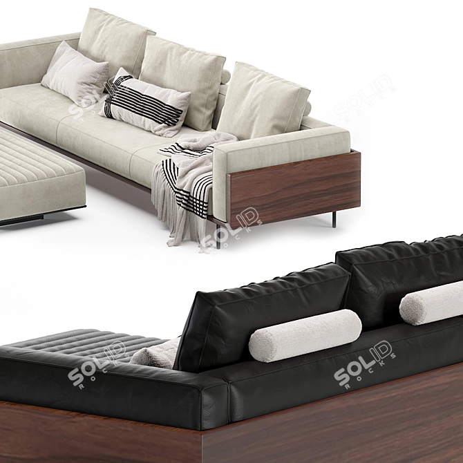 Elegant Brasilia Minotti Sofa 3D model image 6