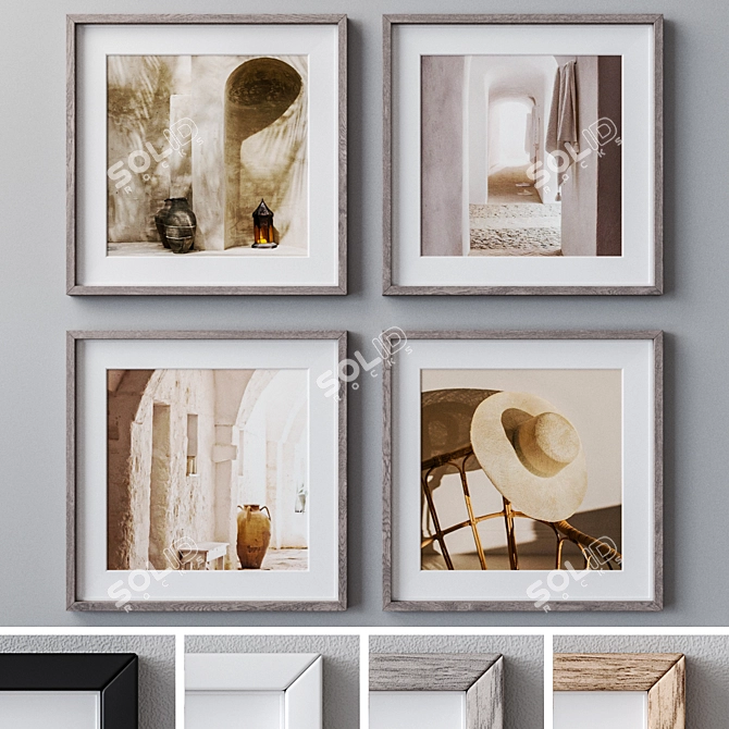 Set of Wall Paintings - Versatile Frames, High-quality Textures 3D model image 1