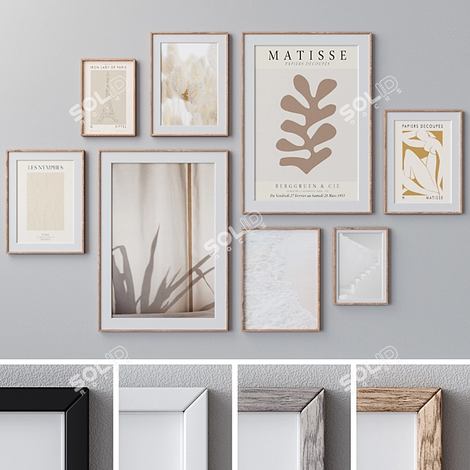 Elegant Wall Art Collection 3D model image 1