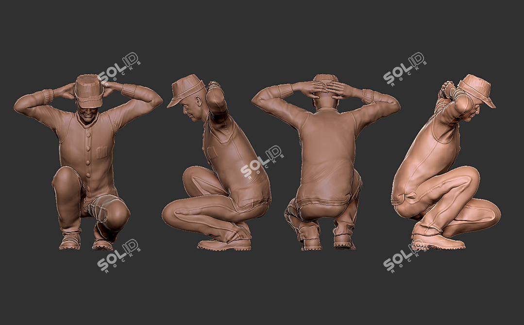 Low-poly Prisoner Model - ZBrush 3D Formats 3D model image 1