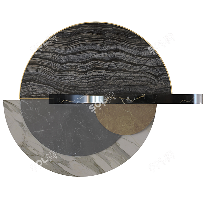 Bohinc Half Moon Mirror & Table 3D model image 2