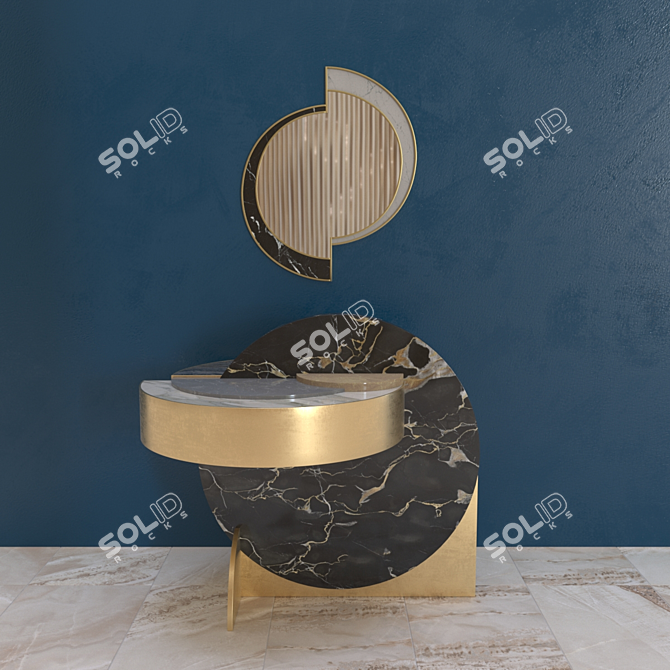 Bohinc Half Moon Mirror & Table 3D model image 5