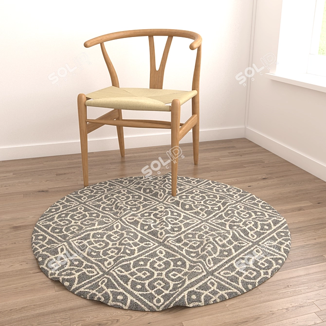 Round Rug Set: 6 Circular Rugs 3D model image 2