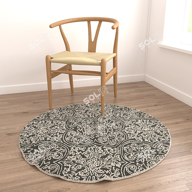 Round Rug Set: 6 Circular Rugs 3D model image 6