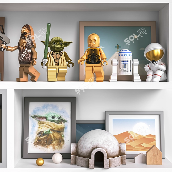 Space-themed Toys and Decor Set 3D model image 3