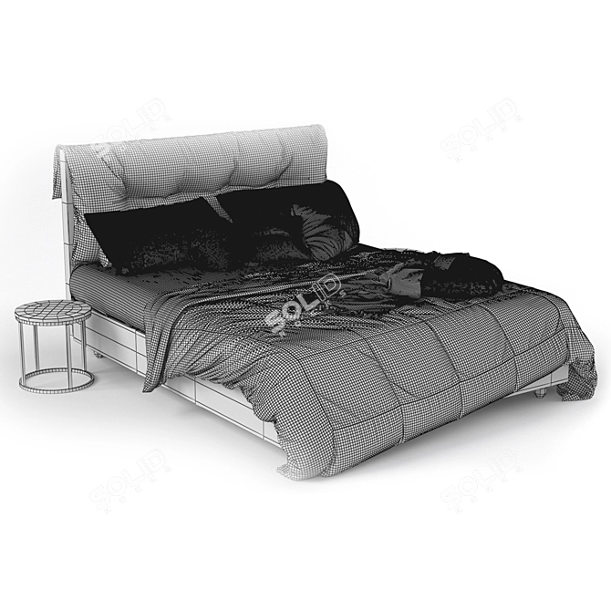 Vintage Elegance Bed 3D model image 3