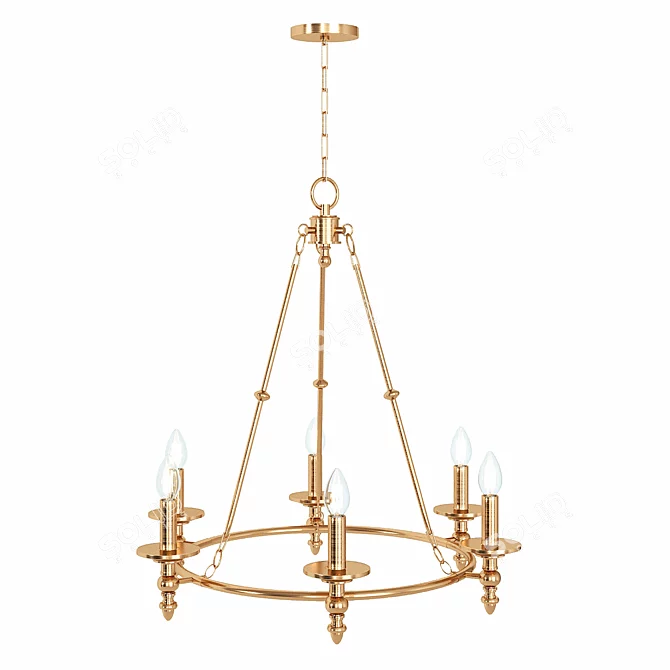 Elegant Stiffel Hartley Ring Chandelier 3D model image 2