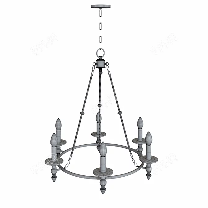 Elegant Stiffel Hartley Ring Chandelier 3D model image 3