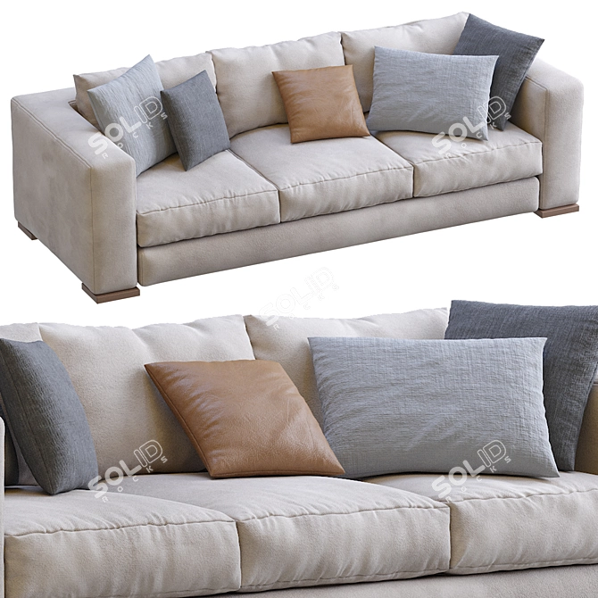 Sleek Arthur Sofa by Jesse 3D model image 3