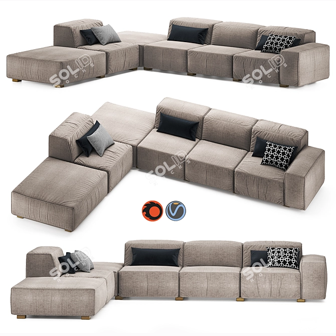 RECONNECTION Modular Sofa by Giopagani 3D model image 1