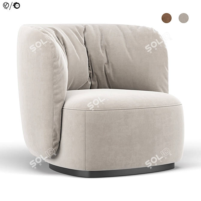 Modern Sipario Lounge Chair 3D model image 1