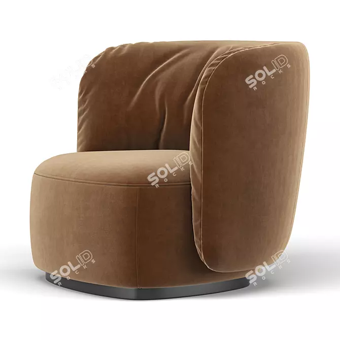 Modern Sipario Lounge Chair 3D model image 4