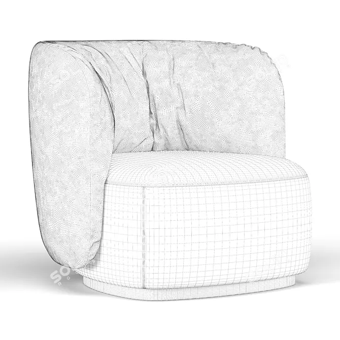 Modern Sipario Lounge Chair 3D model image 5