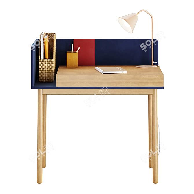 Modern Workplace Set: Graphy Desk, Lenou Chair 3D model image 3