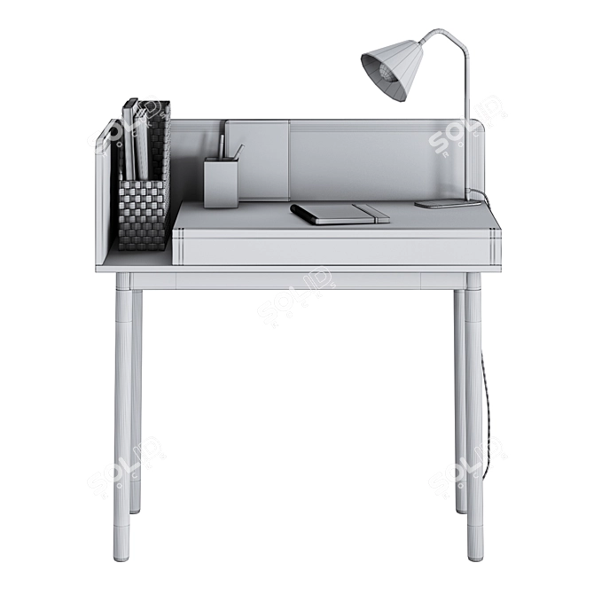 Modern Workplace Set: Graphy Desk, Lenou Chair 3D model image 4