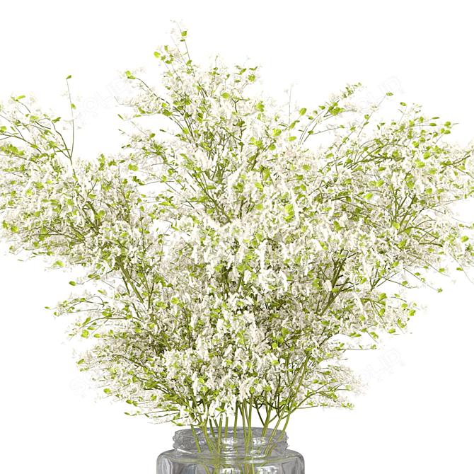 Ethereal Gypsophila Stems Bouquet 3D model image 3