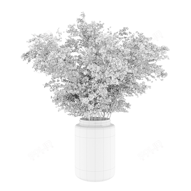 Ethereal Gypsophila Stems Bouquet 3D model image 4