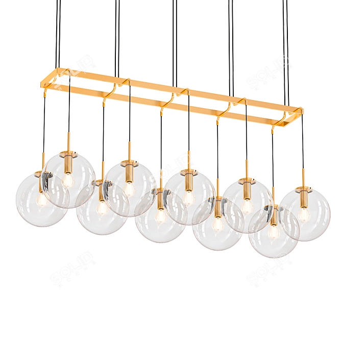 Sleek Glass Pendant Light 3D model image 1